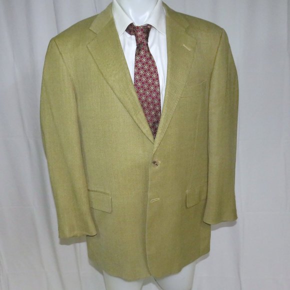 Gieves & Hawkes Claridge Silk Blend Barley Herringbone Two Button Sport Coat 42R - Picture 6 of 11